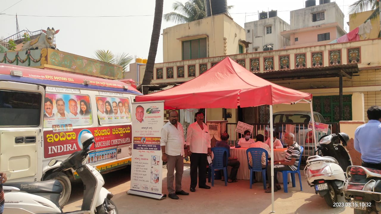 Volunteers registering attendees at health camp